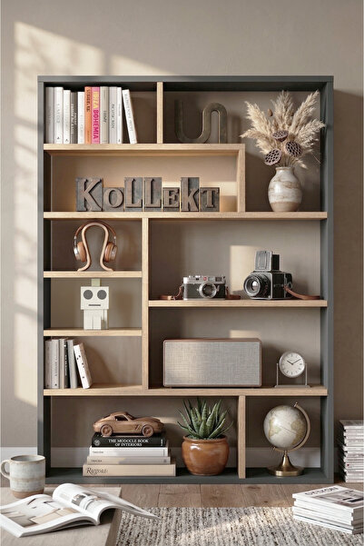 Yurudesign Craft Kitaplık 124cm Sepet-Antrasit CF1-SA