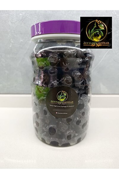 ZeytunixAkhisar Siyah Trilye (Gemlik) Yağlı Sele Zeytin 1000 gr (M Boy)
