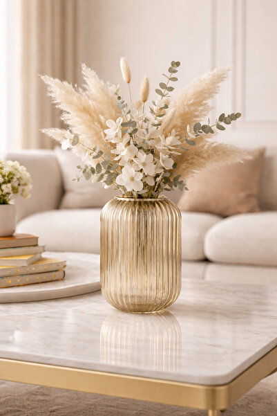 ANGDESİGN Διακοσμητικό Γυάλινο Βάζο Line Bal 20 εκ. •• Διακόσμηση Σπιτιού Τάσ...