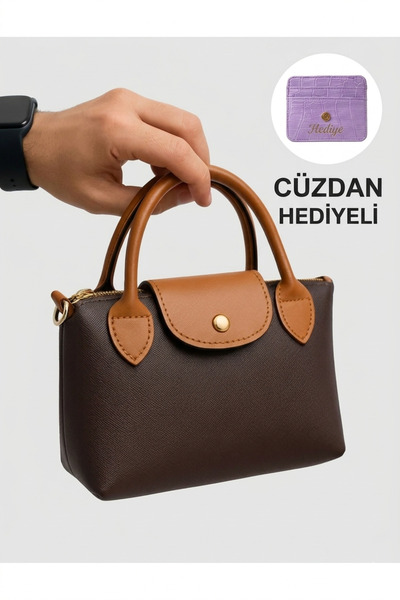 ateş3434 Γυναικεία τσάντα χειρός και ώμου μικρού μεγέθους με λαβή από συνθετι...