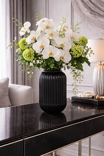 ANGDESİGN Διακοσμητικό Γυάλινο Βάζο ΜΑΥΡΟ 20 εκ. •• Διακόσμηση Σπιτιού Τάση Δ...