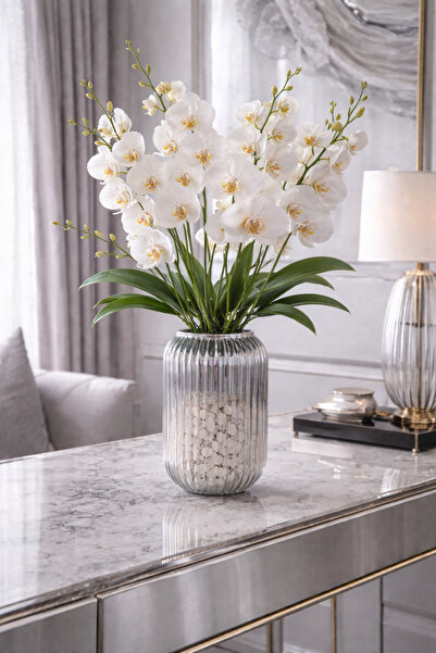 ANGDESİGN Διακοσμητικό Γυάλινο Βάζο με Επιχρωμίωση 20 εκ. •• Διακόσμηση Σπιτι...