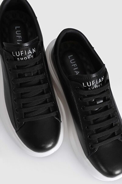 Lufian 121230109 Grace Δερμάτινα Unisex Αθλητικά Παπούτσια ΜΑΥΡΟ-ΛΕΥΚΟ
