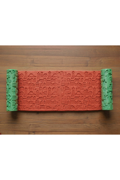 Atölye Dekupaj Model 048 - Evler Deboss & Emboss İkili Set - Polimer Kil Doku...