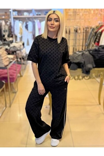 Kokoşum Butik 7516 XL Σετ με στάμπα φλοκ, μαύρο