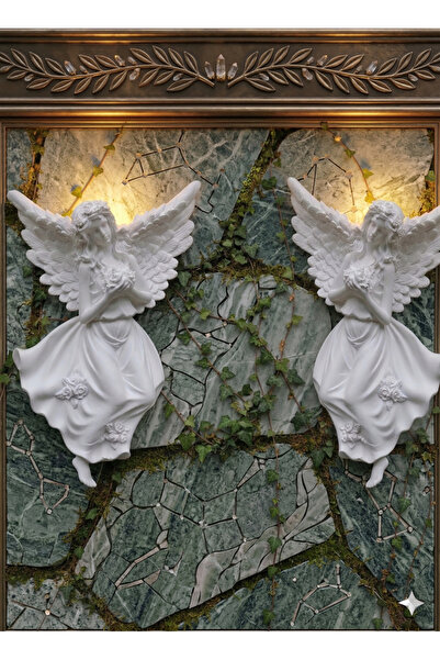 twins home art Aura Gold Eskitmeli Melek Duvar Apligi 2 li set