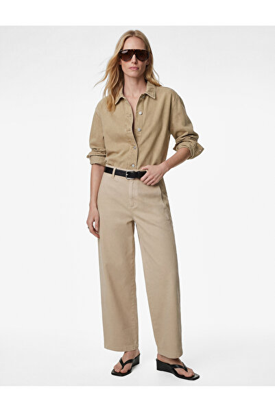 Koton Βαμβακερό παντελόνι μπαλόνι με λεπτομέρεια τσέπης, άνετη εφαρμογή και κ...