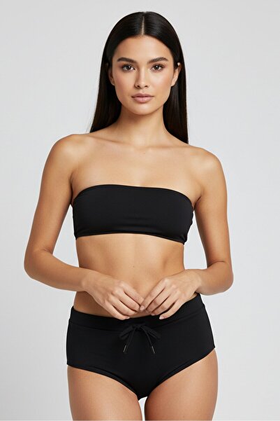 VILEBREQUIN Women Drawstring Plain Bikini Bottom, Black