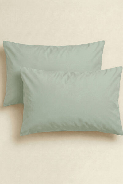 Anılsan Camelia Σετ 2 Μαξιλαροθήκες σε Πράσινο Μέντα – 50x70 εκ., 100% Βαμβάκι
