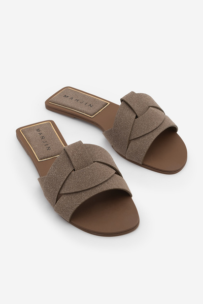 Marjin Дамски ежедневни пантофи с каишка Siyso Vison Suede