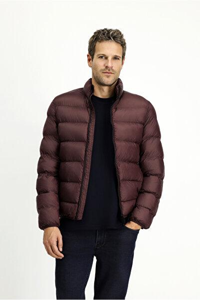 Kiğılı Çantalı Dik Yaka Fermuarlı Cepli Rüzgar Geçirmez Spor Şişme Mont