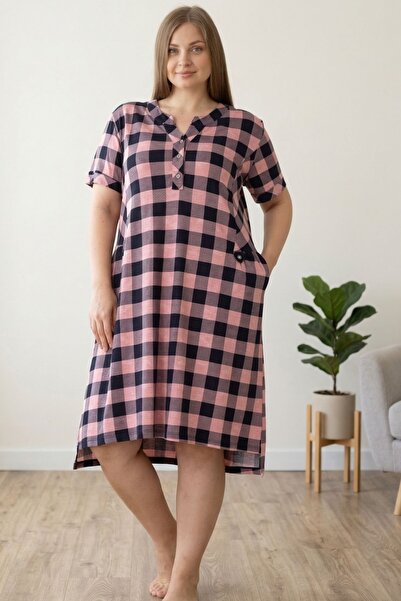 ROMEO LİFE Women's Plus Size Cotton Modal Fabric Dress 7339