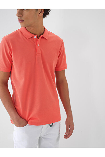 Xint Erkek Nar Çiçeği Regular Fit Pamuklu Polo Yaka Basic Tişört