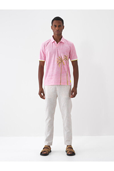 Xint Erkek Pembe Regular Fit Pamuklu Polo Yaka Tişört