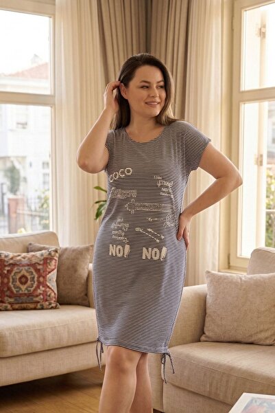 Cotpark Γυναικείο Υφασμάτινο Φόρεμα Μεγάλο Μέγεθος Βισκόζη Ελαστάνη 5855