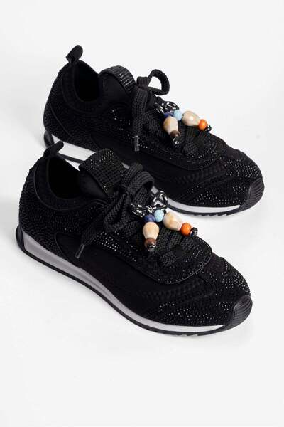 Mubiano Γυναικεία αθλητικά παπούτσια με επίπεδη σόλα, με λεπτομέρειες από πέτ...