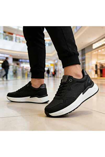Tmall Pantofi sport bărbătești, Piele ecologică, B4049, Negru