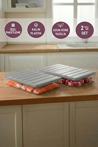 SELKA HOME 2 Pieces 2.25 Lt. Nora Organizer Refrigerator Freezer Organizer St...