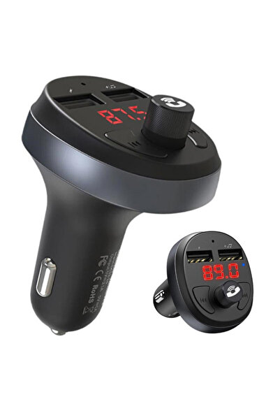 Hoco Car Charger with FM Modulator (E41), 2xUSB-A, with LED Display, 10.5W, 2...