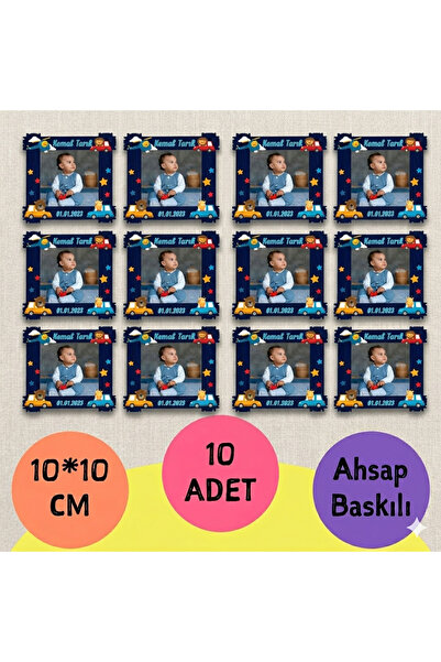 wonderlike Araba Figürlü Erkek Çocuk Foto Baskılı Magnet 10 Adet