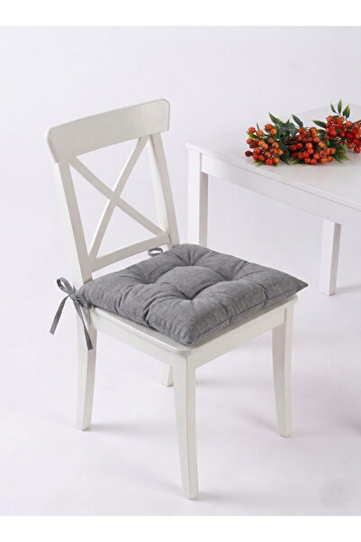 ERCANLI Κλασικό Γκρι Αφράτο Μαξιλάρι Καρέκλας 40Χ40 εκ