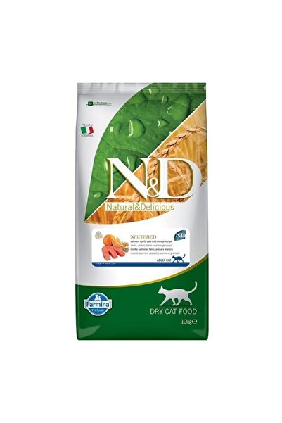N&D Düşük Tahıllı Somonlu Kısırlaştırılmış Yetişkin Kedi Maması 10 KG 1 ADET