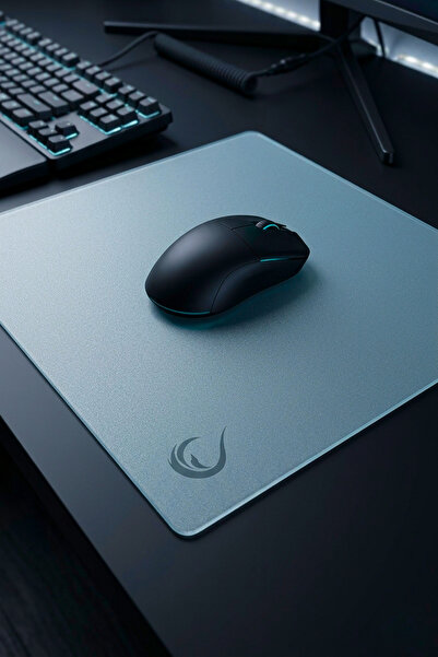 Rampage Vision Cam Mouse Pad Rubber Base 450X400X3Mm Micro-Etched Glass Slip ...