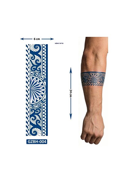 Airbrush Tattoo Kol ve Ayak İçin Şerit 28x6 cm GZBH-004 Yarı Kalıcı Geçici Dövme