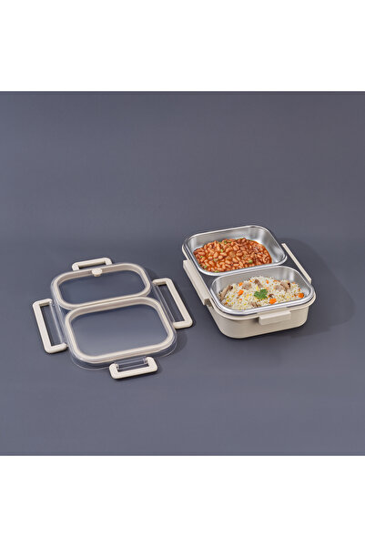 Aryıldız Bento Lunch Box 2 Bölmeli Beige