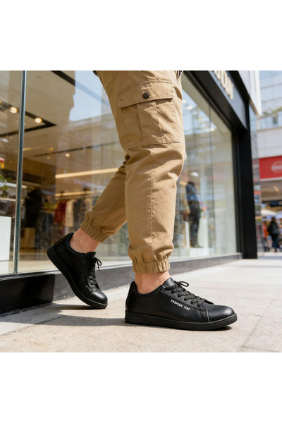 Tmall Pantofi sport bărbătești, piele, B4040, negru