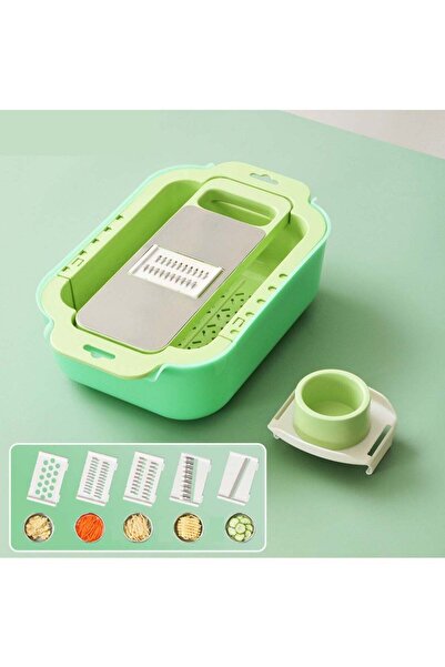 Arabest 5-in-1 Stainless Steel Vegetable Cutter,Large Kitchen Strainer Bowl,P...