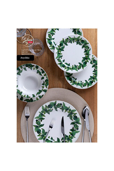 Aryıldız Porselen Leaf 24 Parça 6 Kişilik Yemek Takımı