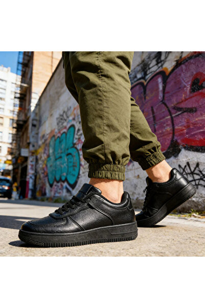 Tmall Pantofi sport bărbătești, - piele, B4041, Negru
