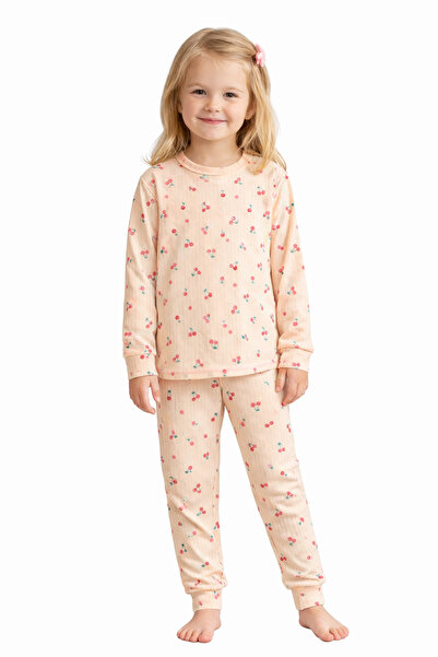 mışıl mışıl kids Κοριτσίστικο Σετ Πιτζάμες από Βαμβάκι με Σχέδιο Κεράσι
