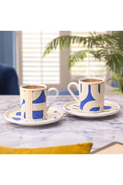 Aryıldız Havana Blue 4 Piece Coffee Cup Set for 2 People 90 ml