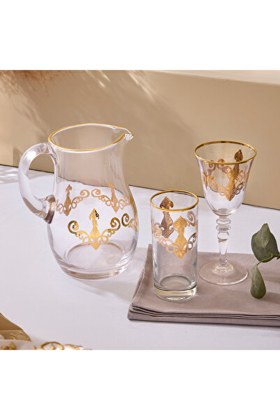 Aryıldız Elisa Gold 25 Piece Water Set for 12 People