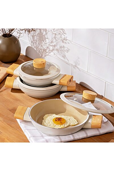 Emsan 6 Piece Cream Swiss Crystal Pan Set