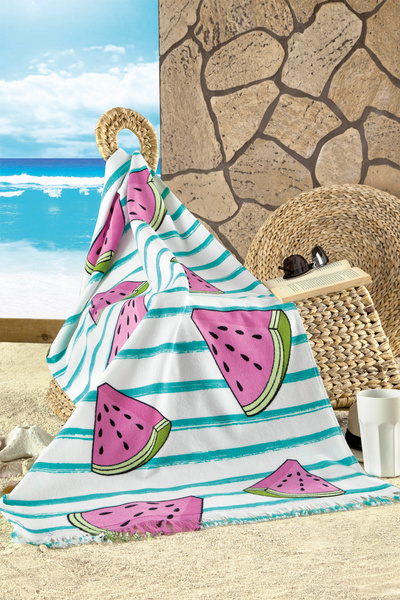 MAXSTYLE 2 Pack Velvet Beach Towel Fruity 70X160