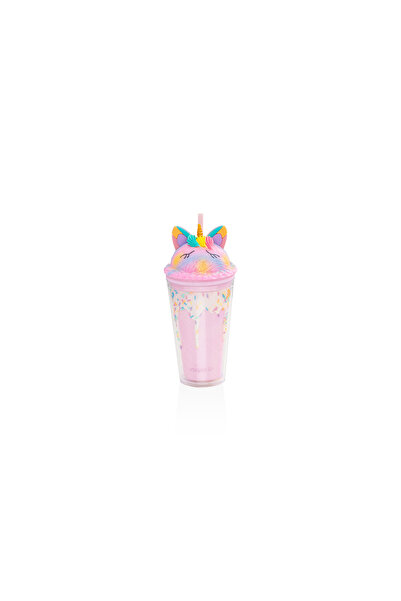 Vagonlife Kulaklı Pipetli Matara 450 ml Pembe
