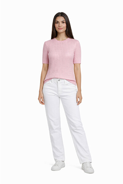 ModaYaren Κοντομάνικο Πλεκτό Μπλουζάκι με Μαλακή Υφή και Λαιμόκοψη Biscuit - ...