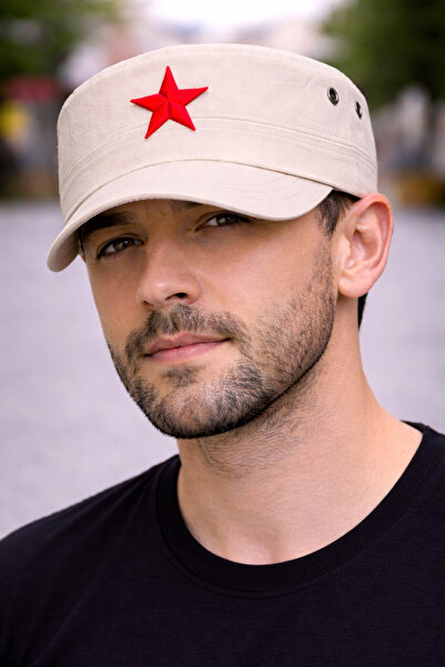 ZERAMİNE Μπεζ καπέλο Castro Star Unisex Στρατιωτικού Στυλ Castro Cap