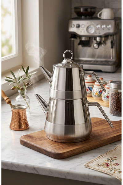Rossel Premium Pyramid N:7 Metal Handle Teapot -3059