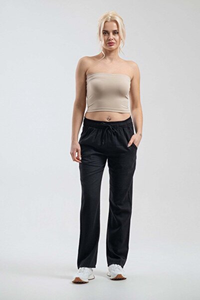 Bold & Young Γυναικείο παντελόνι με διπλή τσέπη με ελαστικό κορδόνι στη μέση ...