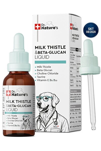 Dr. Nature's Köpek Milk Thistle ( Devedikeni) Damla 50 ml Silymarin ve Beta G...