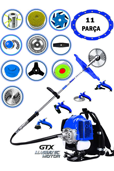 EISEnn German EFR 691 Sırt Tırpan 11 Parça Benzinli Motorlu Ot Çalı Tırpanı Ç...