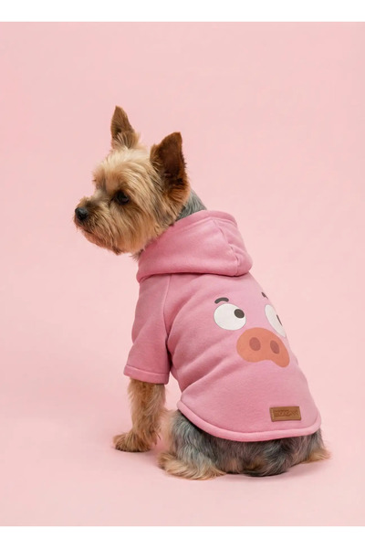 MPZ Pets زي وفستان للقطط والكلاب - خنزير بغطاء للرأس باللون الوردي