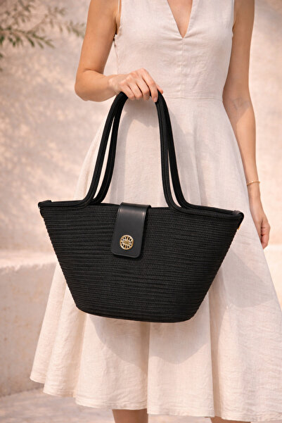 MaVaux Elira Halat Örgü Γυναικεία Δερμάτινη Τσάντα Παραλίας και Καθημερινής Χ...