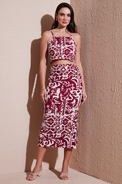 Lela Slim Fit Rope Strap Slit Midi Σετ Κοστούμι 5865726