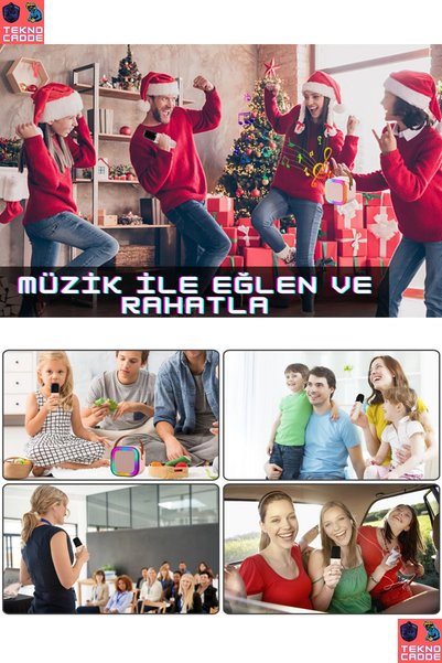 beboncool K12 Mini AUX/TF/USB/Bluetooth Hoparlör Mikrofon ÇOCUKLAR İÇİN KARAOKE Hoparlör KİT
