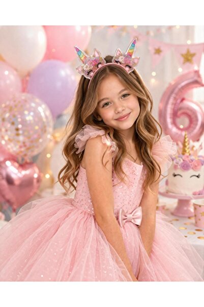 Joinkidz Unicorn Figürlü Işıltılı Kız Çocuk Taç